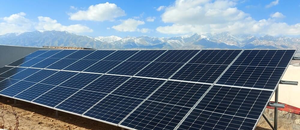 The solar panels installed at the Family Health House.