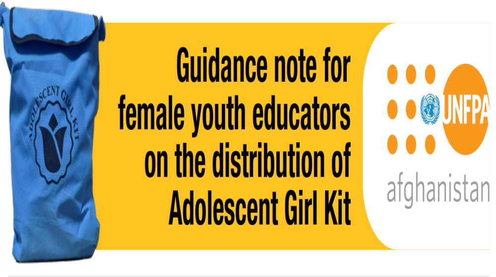 Guidance note for female youth educators on the distribution of Adolescent Girl Kit