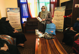 Hela presents awareness sessions for women about MHM ©UNFPA Afghanistan