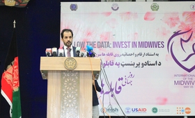 Acting Minister of Public Health, Dr. Wahid Majroh appreciated the work of Afghan midwives - © Zaeem Abdul Rahman/UNFPA Afghanistan