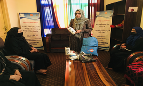 Hela presents awareness sessions for women about MHM ©UNFPA Afghanistan