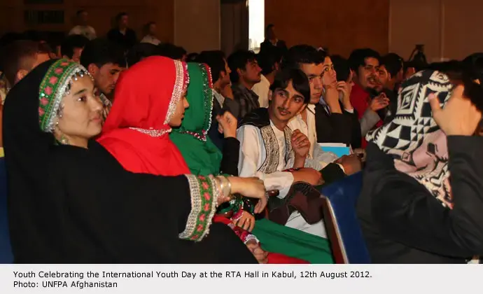 Young Afghans celebrate in Kabul the International Youth Day 2012