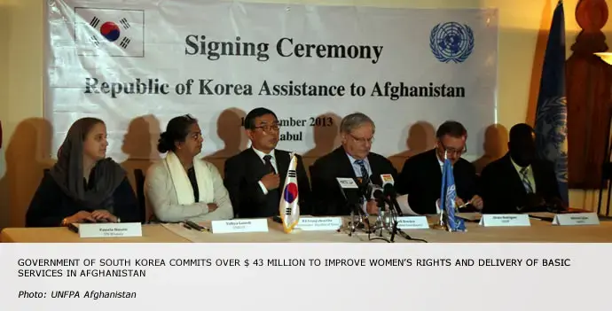 Government of South Korea commits over $ 43 million to improve women's rights and delivery of basic services in Afghanistan