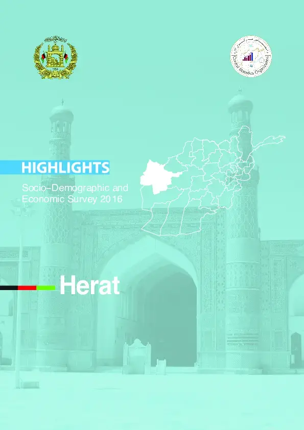 Highlights of Herat Socio-Demographic and Economic Survey 